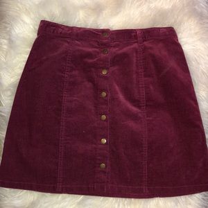 Corduroy button front skirt!!